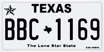TX license plate BBC1169