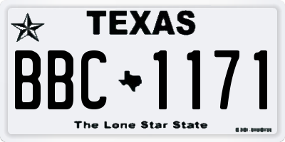 TX license plate BBC1171