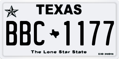 TX license plate BBC1177