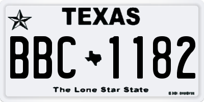 TX license plate BBC1182