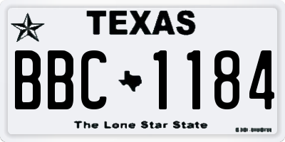 TX license plate BBC1184