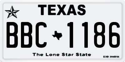 TX license plate BBC1186