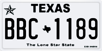 TX license plate BBC1189