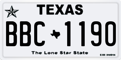 TX license plate BBC1190