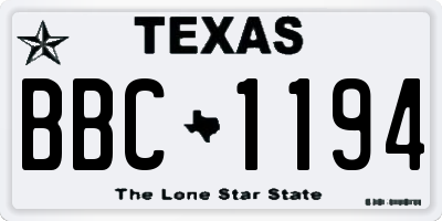 TX license plate BBC1194