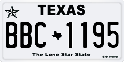 TX license plate BBC1195