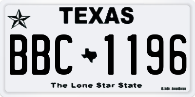 TX license plate BBC1196