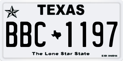 TX license plate BBC1197