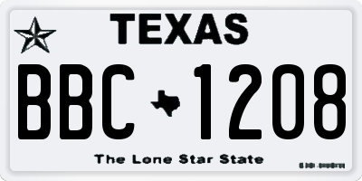 TX license plate BBC1208