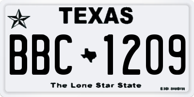 TX license plate BBC1209