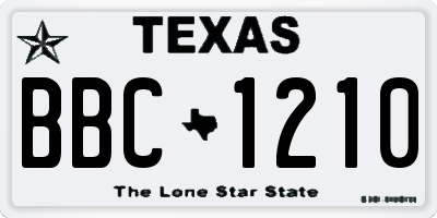 TX license plate BBC1210