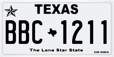 TX license plate BBC1211