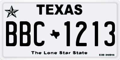 TX license plate BBC1213