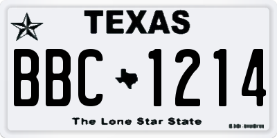 TX license plate BBC1214