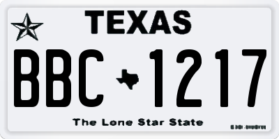 TX license plate BBC1217