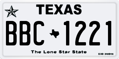 TX license plate BBC1221