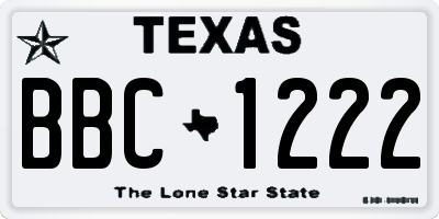 TX license plate BBC1222