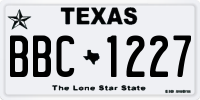 TX license plate BBC1227