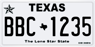 TX license plate BBC1235