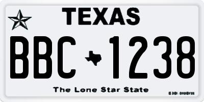 TX license plate BBC1238