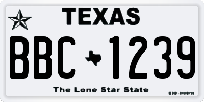 TX license plate BBC1239