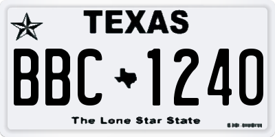 TX license plate BBC1240