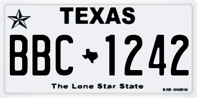 TX license plate BBC1242