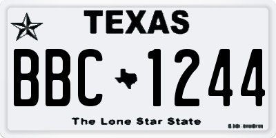 TX license plate BBC1244