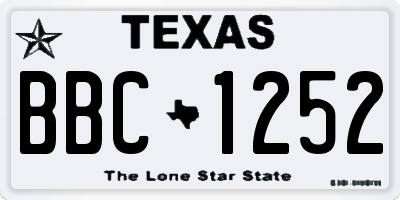 TX license plate BBC1252