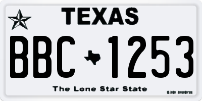 TX license plate BBC1253