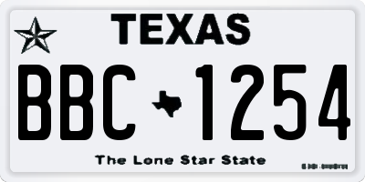 TX license plate BBC1254