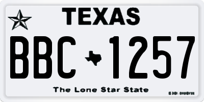 TX license plate BBC1257