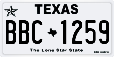 TX license plate BBC1259