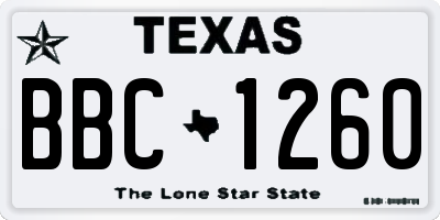 TX license plate BBC1260
