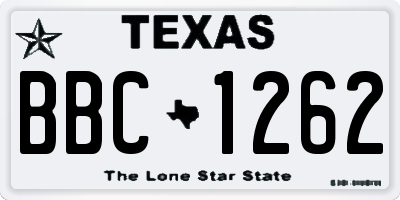 TX license plate BBC1262