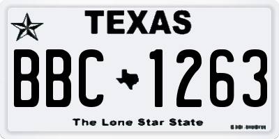 TX license plate BBC1263