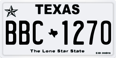 TX license plate BBC1270
