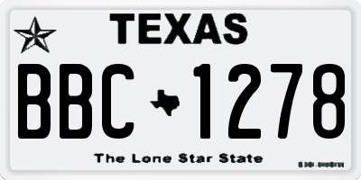TX license plate BBC1278
