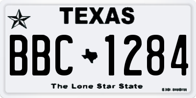 TX license plate BBC1284