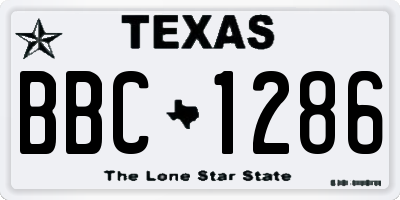 TX license plate BBC1286