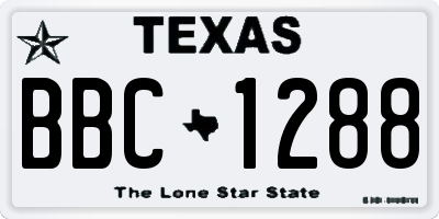 TX license plate BBC1288