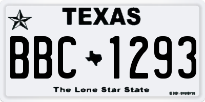 TX license plate BBC1293