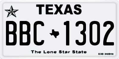 TX license plate BBC1302
