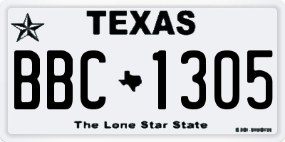 TX license plate BBC1305