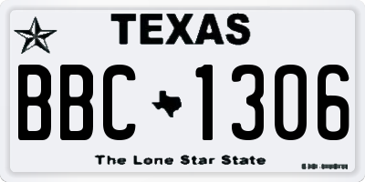 TX license plate BBC1306