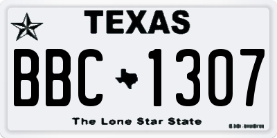TX license plate BBC1307