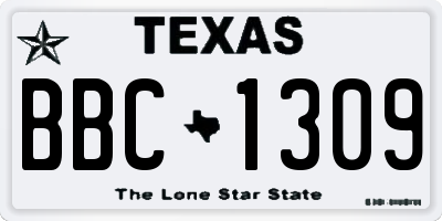 TX license plate BBC1309