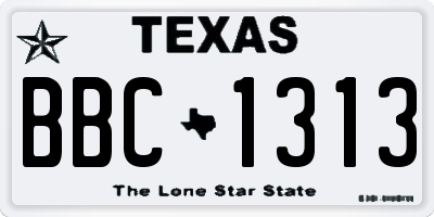 TX license plate BBC1313