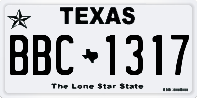 TX license plate BBC1317