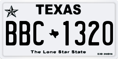 TX license plate BBC1320
